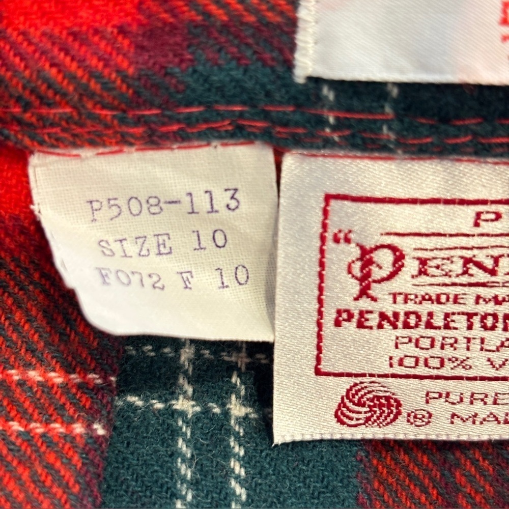 VTG Pendleton Tartan Plaid Skirt Pure Wool Pleated Long Made in USA 10 Petite - Picture 5 of 16